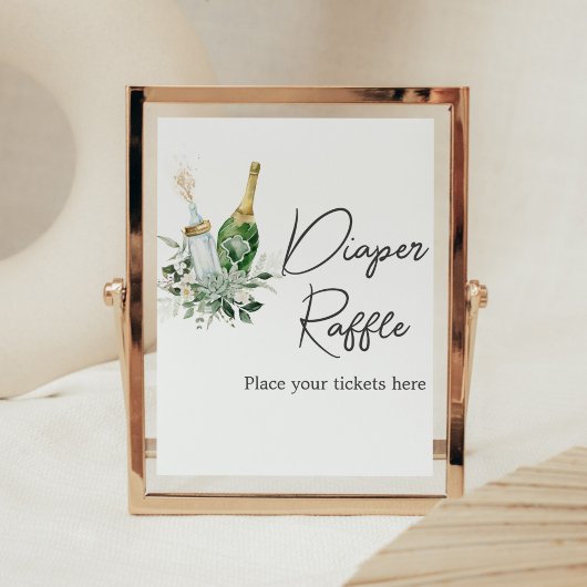 Poster Baby shower Bouteilles de Poppin Raffle de couches