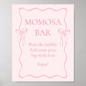Poster Baby shower Bow rose Momosa Bar (Devant)