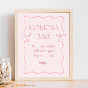 Poster Baby shower Bow rose Momosa Bar