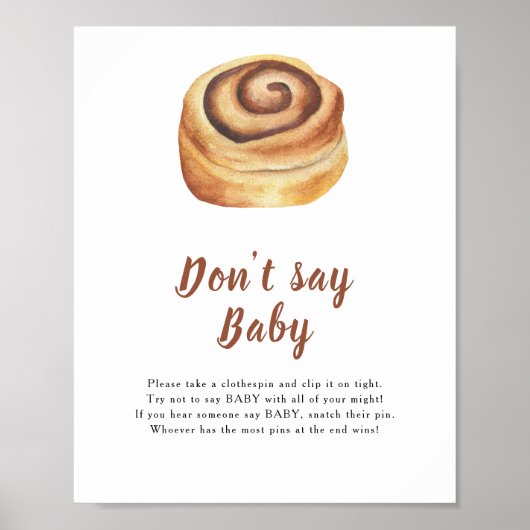 Poster Baby shower Bun - Ne dites pas bébé  (Devant)