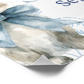 Poster Baby shower Bunny Bleu Bienvenue (Coin)