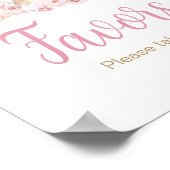 Poster Baby shower Bunny Boho Rose Faveurs (Coin)