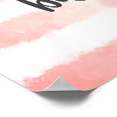 Poster Baby shower Bunny Pink Blanc Aquarelle (Coin)