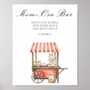 Poster Baby shower café - Bar à mimosa