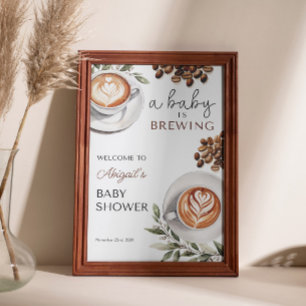 Poster Baby shower café Bienvenue - bébé brasse 24x36