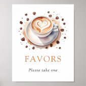 Poster Baby shower Café Faveurs Papier de la Partie Panne (Devant)