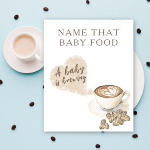 Poster Baby shower café: jeu sur la nourriture pour bébé