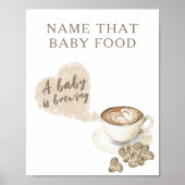 Poster Baby shower café: jeu sur la nourriture pour bébé (Devant)