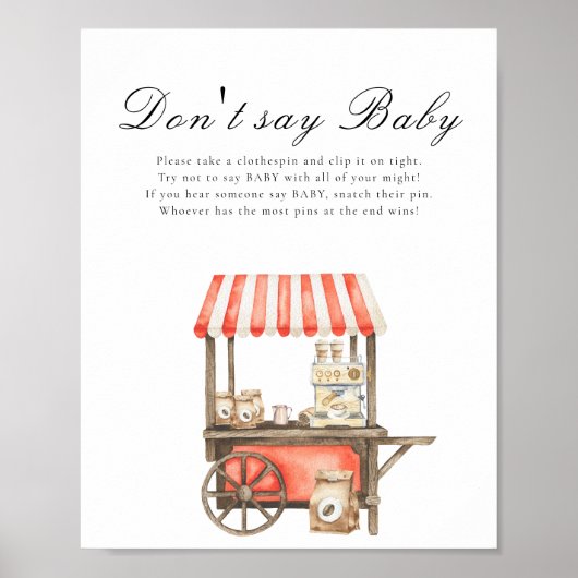Poster Baby shower café - Ne dites pas bébé (Devant)