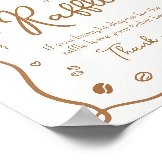 Poster Baby shower café Raffle de couche (Coin)