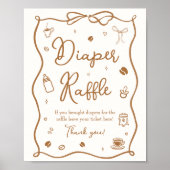 Poster Baby shower café Raffle de couche (Devant)