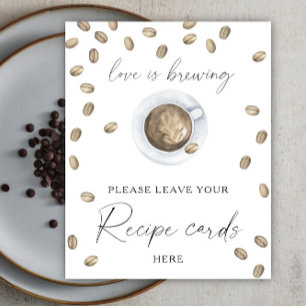 Poster Baby shower café Votre carte de recette ici