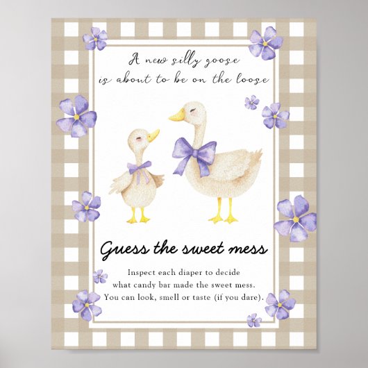 Poster Baby shower canard - Devinez le doux désordre (Devant)