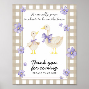 Poster Baby shower canard - Merci d'être venu