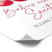 Poster Baby shower cerise Bébés sont Sweet Dessert Signal (Coin)
