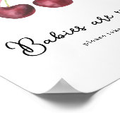 Poster Baby shower cerise Les bébés sont doux (Coin)