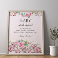 Baby shower Chasse de soie Jeu Vintage Tasses à th