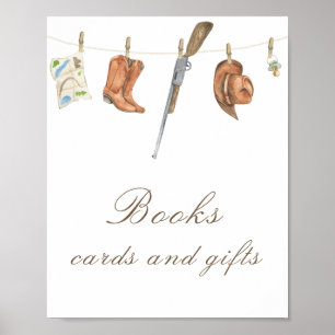 Poster Baby shower chasseur - livres, cartes et cadeaux