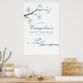 Poster Baby shower Cherry Blossoms Bienvenue (Cuisine)