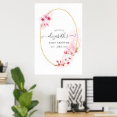 Poster Baby shower Cherry Blossoms Bienvenue (Bureau à domicile)