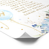 Poster Baby shower Chic Blue Floral Balloons (Coin)