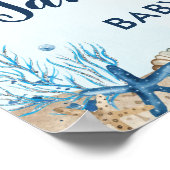 Poster Baby shower chic Nautique Elephant Boy Bienvenue (Coin)