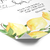 Poster Baby shower citron - aquarelle - Panneau de la bar (Coin)