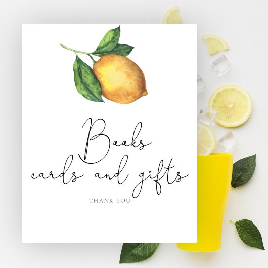 Poster Baby shower citron Cartes et cadeaux