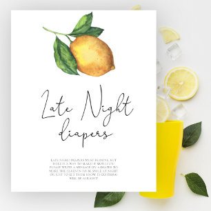 Poster Baby shower citron Late nuit couches jeu