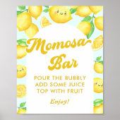 Poster Baby shower citron Momosa Bar (Devant)