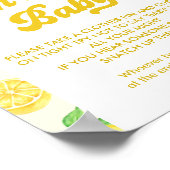 Poster Baby shower citron ne pas dire jeu de bébé (Coin)