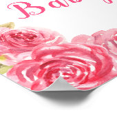 Poster Baby shower Citrouille à chaud PInk Floral (Coin)