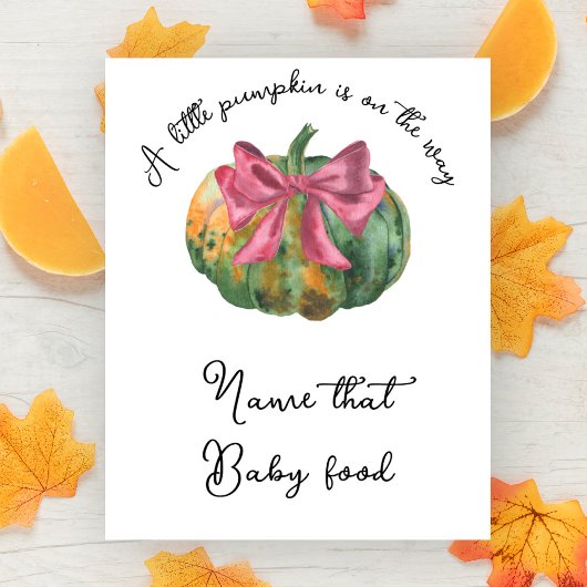 Poster Baby shower citrouille arc Nom de cette nourriture