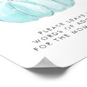 Poster Baby shower Citrouille Bleu Mots De Conseil Dépose (Coin)