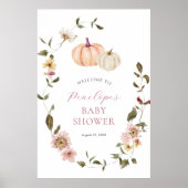 Poster Baby shower Citrouille d'automne (Devant)