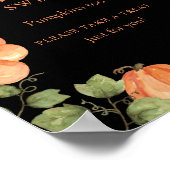 Poster Baby shower Citrouille de la chute noire Les bébés (Coin)