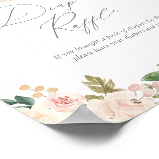 Poster Baby shower Citrouille de verdure fleurie Raffle d (Coin)