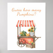 Poster Baby shower citrouille devine combien de citrouill (Devant)