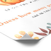 Poster Baby shower citrouille devine combien de citrouill (Coin)