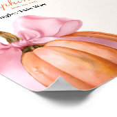 Poster Baby shower Citrouille Pink Bow "Jeux & Giggles (Coin)