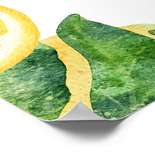 Poster Baby shower Citrus citron Bienvenue (Coin)