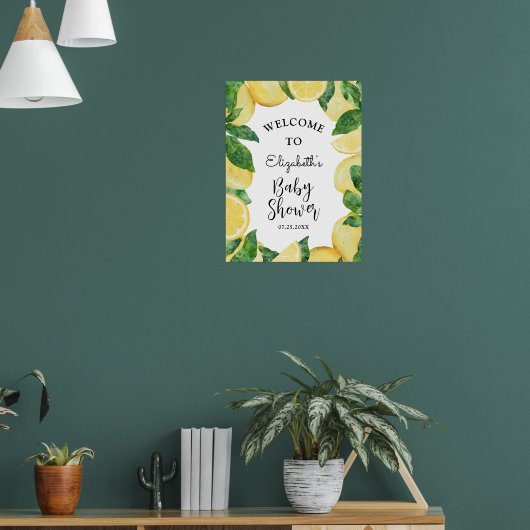 Poster Baby shower Citrus citron Bienvenue (Salon 1)