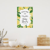 Poster Baby shower Citrus citron Bienvenue (Cuisine)