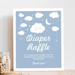 Poster Baby shower Cloud bleu Refroidisseur Jeu