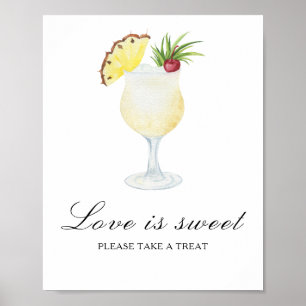 Poster Baby shower cocktail - l'amour est doux
