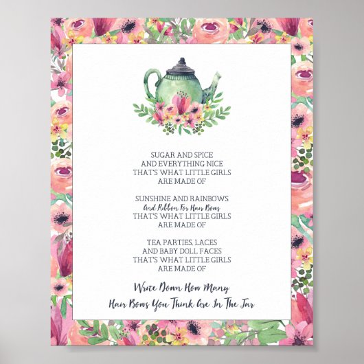 Poster Baby shower Combien de vaches dans le pot (Devant)