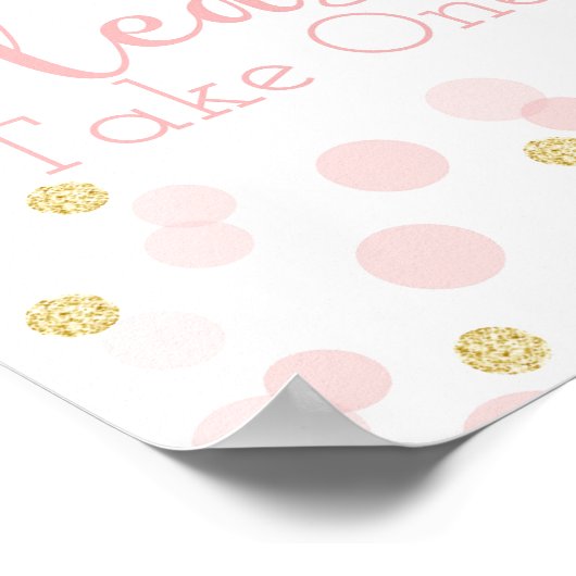 Poster Baby shower Confetti Or Rose Prendre Un Signe (Coin)