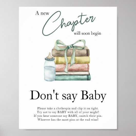 Poster Baby-shower conte de fées - Ne dites pas bébé (Devant)