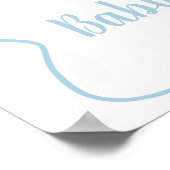 Poster Baby shower Coquette Blue Boy Bow Bienvenue (Coin)