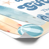 Poster Baby shower côtier de plage Livres et cadeaux (Coin)
